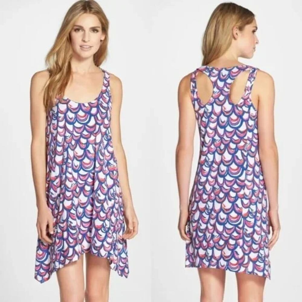 New Lilly Pulitzer Monterey Gillty Pima Cotton Blue Pink White Tank Dress S